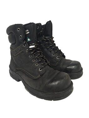 DAKOTA Men's 8'' 877 STEEL TOE STEEL PLATE SAFETY WORK BOOTS Black Size 7.5M